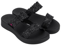 Черни дамски чехли на  лека платформа ZAXY К18632