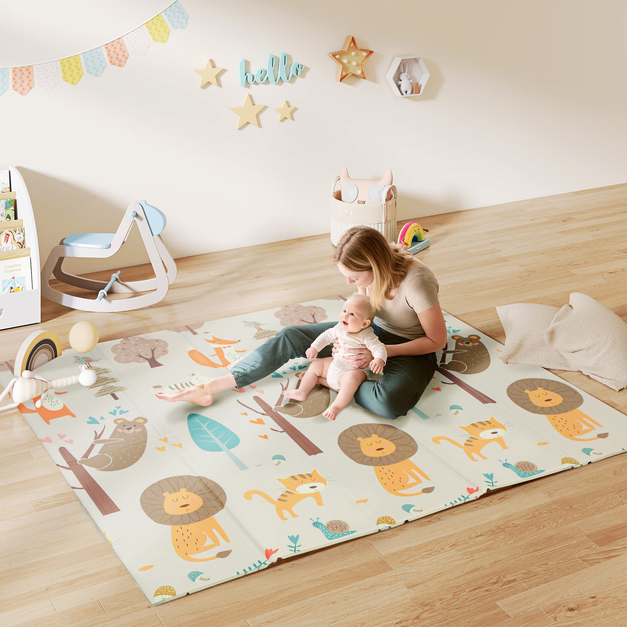 Детско килимче за игра 150x180 см двулицево и топлоизолиращо