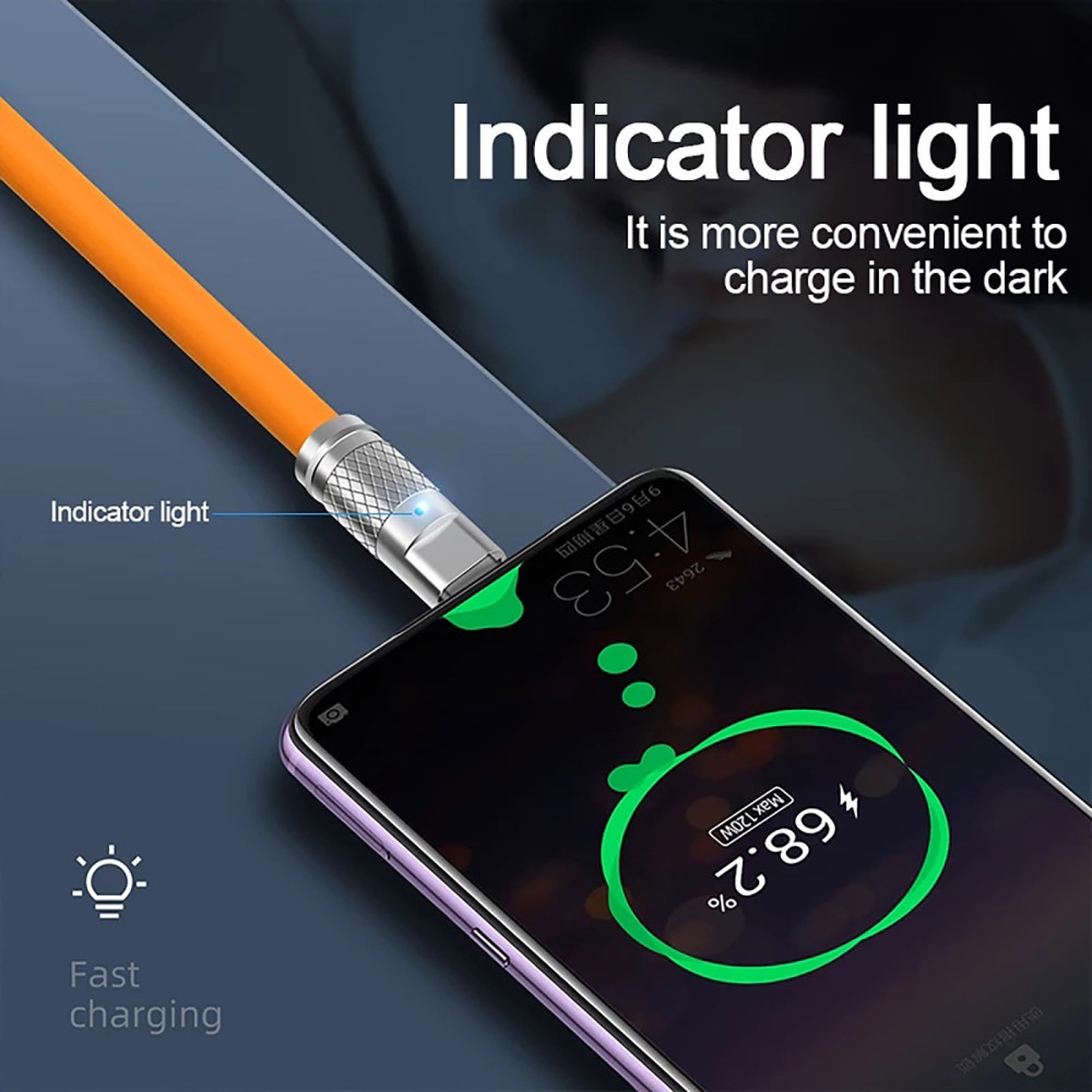 USB Type C към Type C кабел с LED индикатор и 120W мощност Series - Image 3