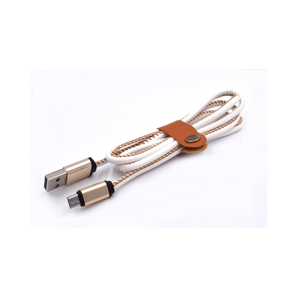 USB Кабел за зареждане на мобилни устройства с кожено покритие - 1 метър - Image 3