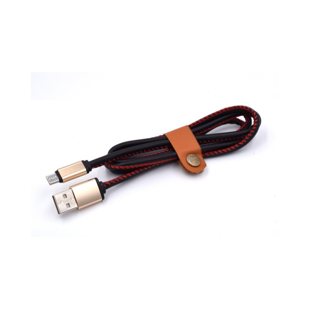 USB Кабел за зареждане на мобилни устройства с кожено покритие - 1 метър - Image 4