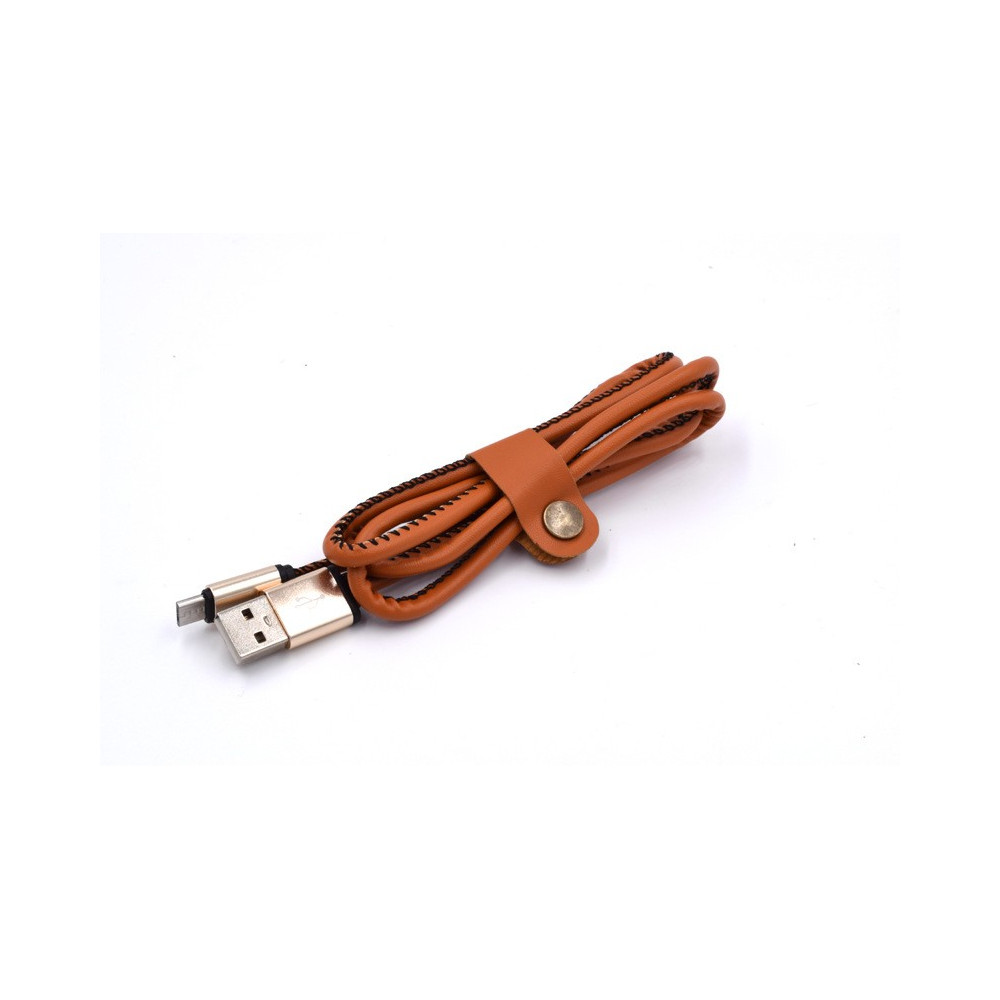 USB Кабел за зареждане на мобилни устройства с кожено покритие - 1 метър - Image 5