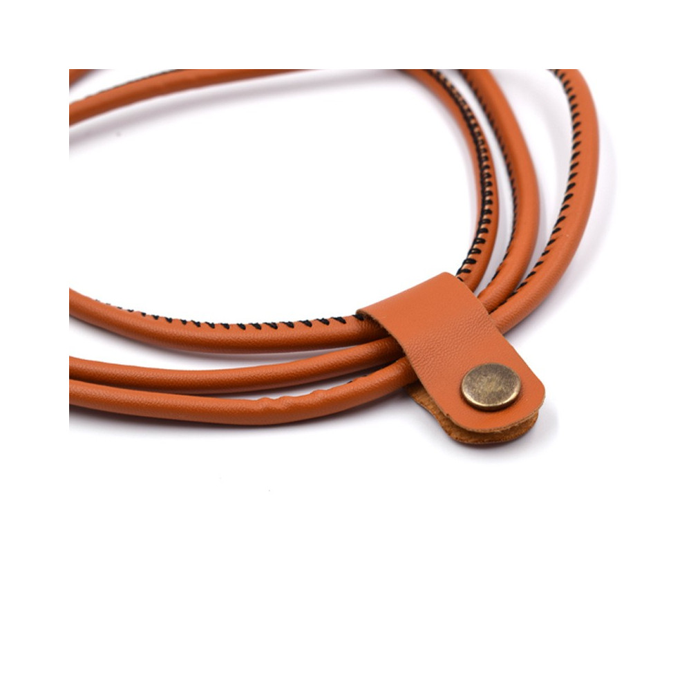 USB Кабел за зареждане на мобилни устройства с кожено покритие - 1 метър - Image 6