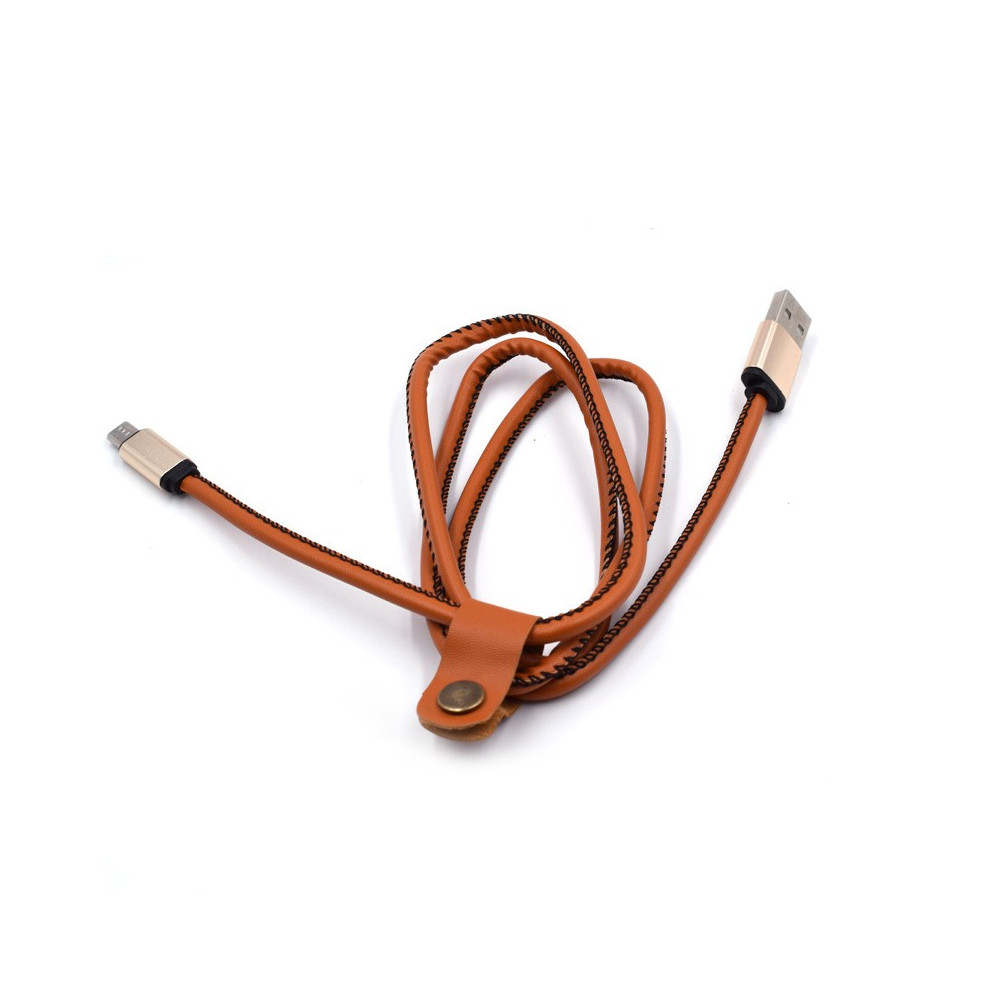 USB Кабел за зареждане на мобилни устройства с кожено покритие - 1 метър - Image 7