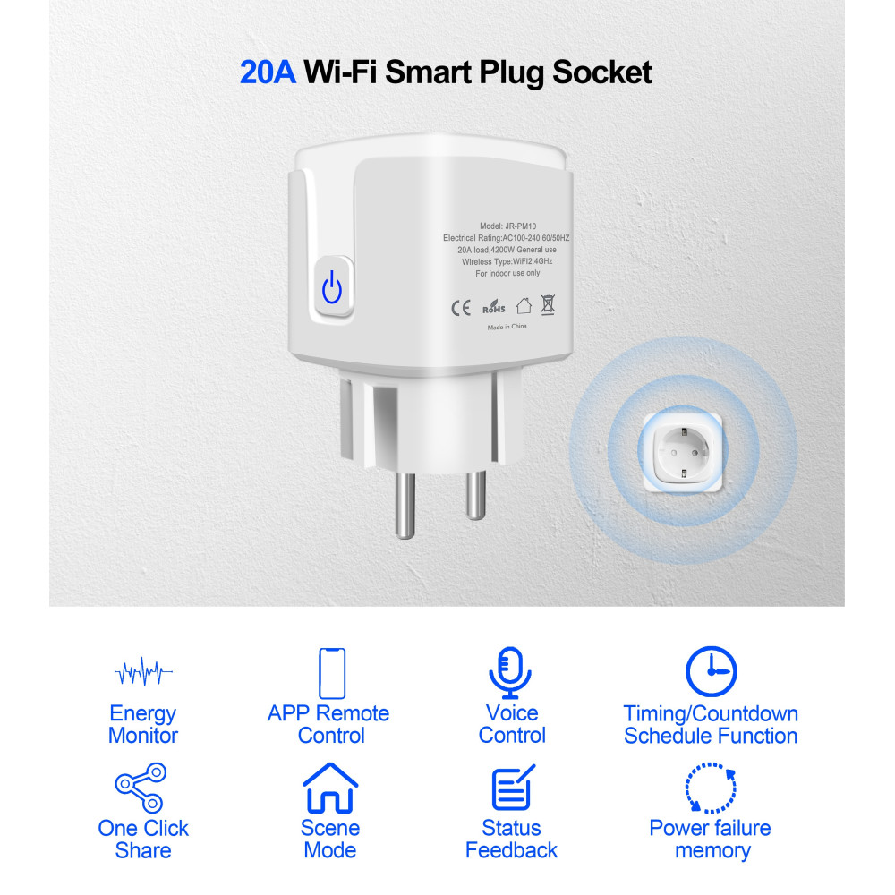 Смарт Wifi контакт за 20 ампера - за климатик, бойлер, печка и др - Image 11