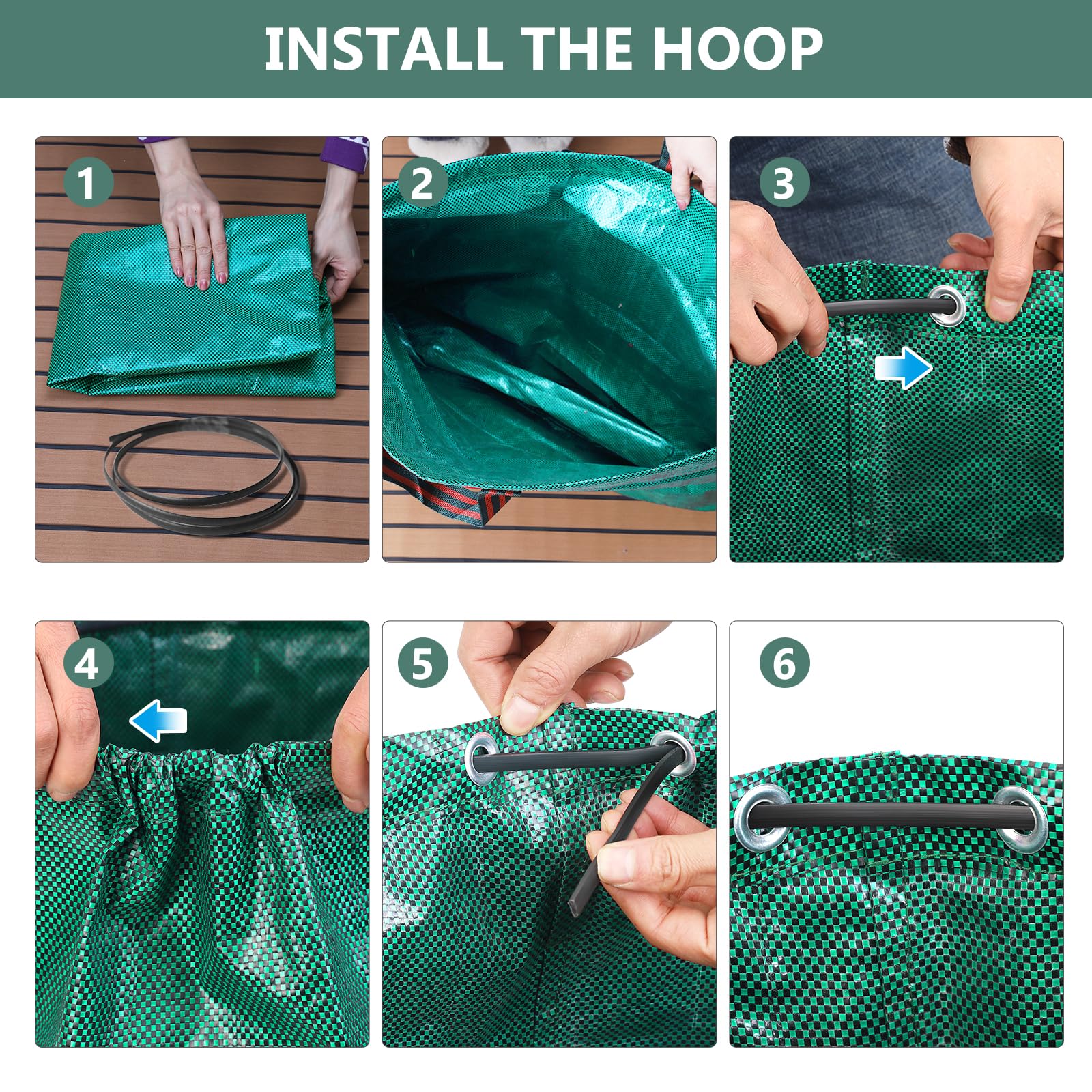 Градинска Чанта за Листа и Отпадъци Издръжлив HDPE, Стои Изправена Сама - Image 10