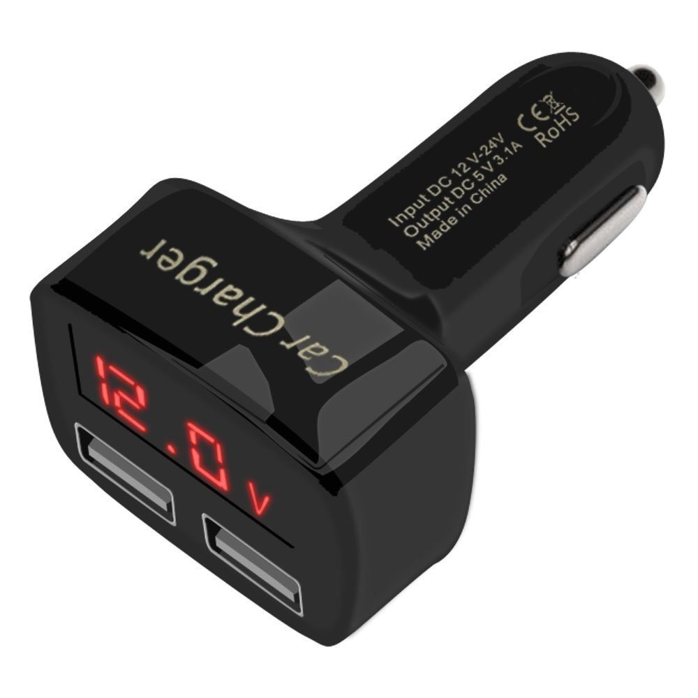 4 в 1 Зарядно за кола с 2 usb 3.1A Волтметър, Амперметър - Image 2