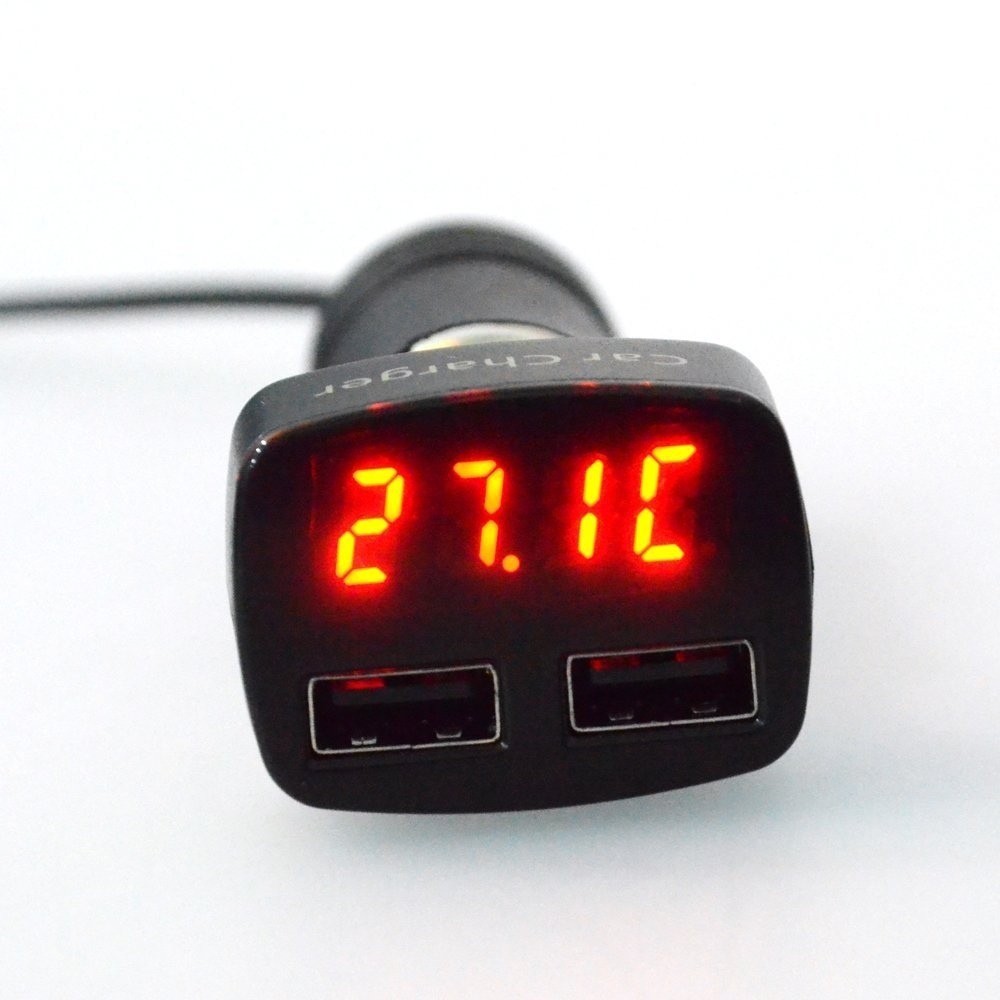 4 в 1 Зарядно за кола с 2 usb 3.1A Волтметър, Амперметър - Image 3