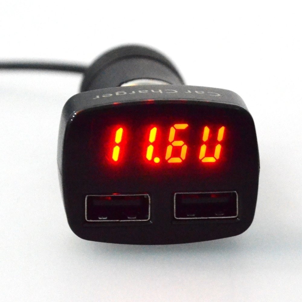 4 в 1 Зарядно за кола с 2 usb 3.1A Волтметър, Амперметър - Image 4