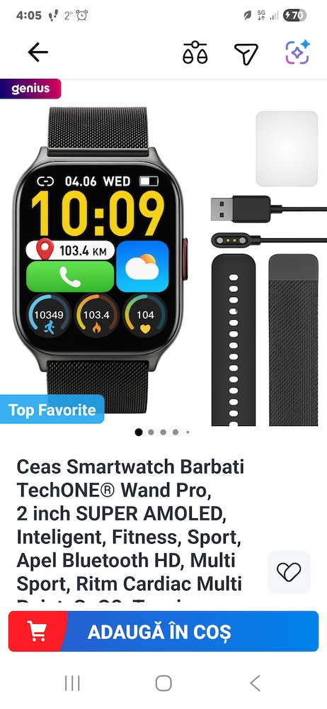 TechONE Wand Pro смарт часовник с висока резолюция и водоустойчивост - Image 6