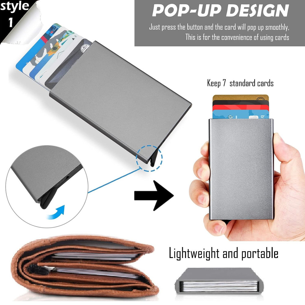 Картодържател с RFID Защита за Безконтактни Карти - Алуминиев