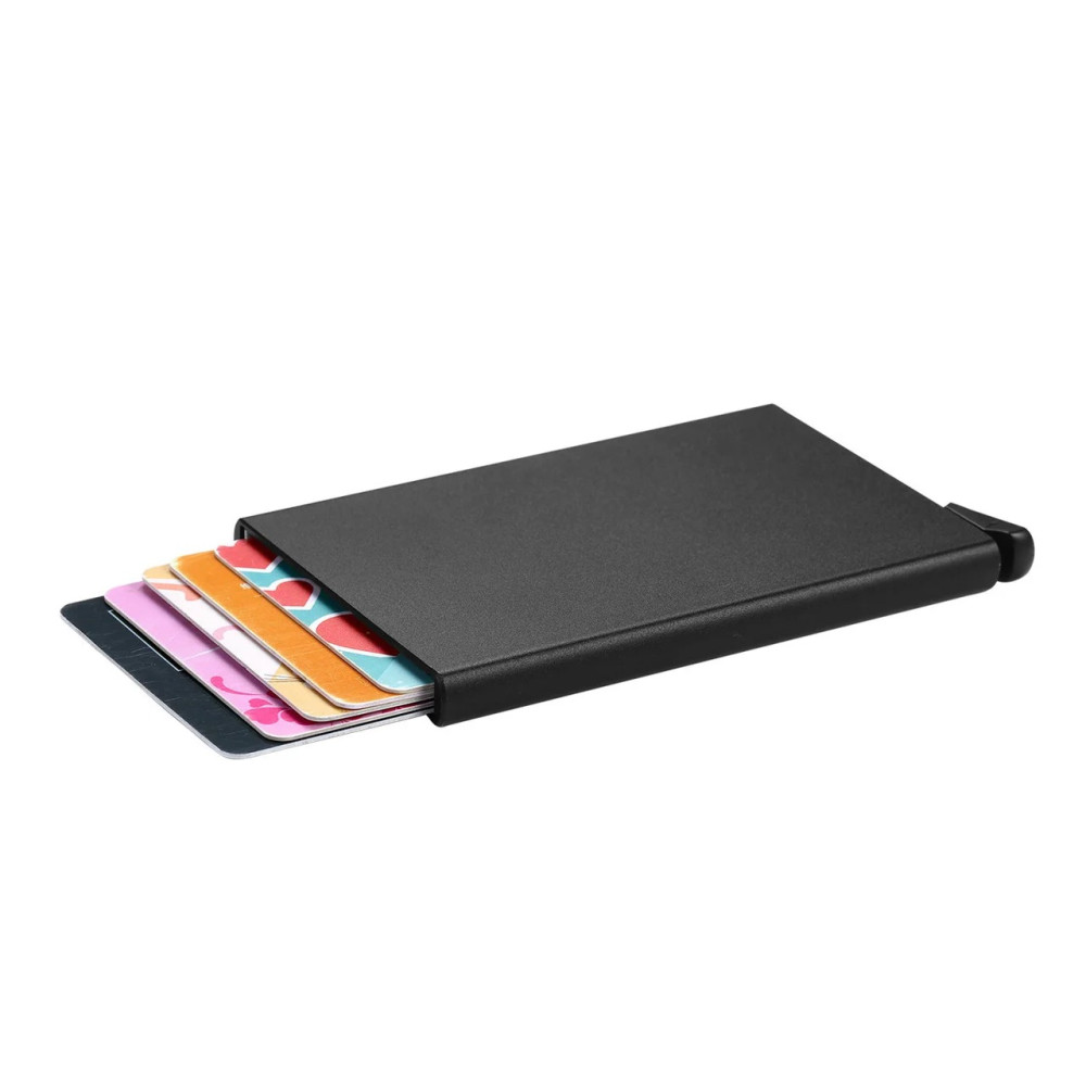 Черен Картодържател с RFID Защита за Безконтактни Карти - Алуминиев - Image 4