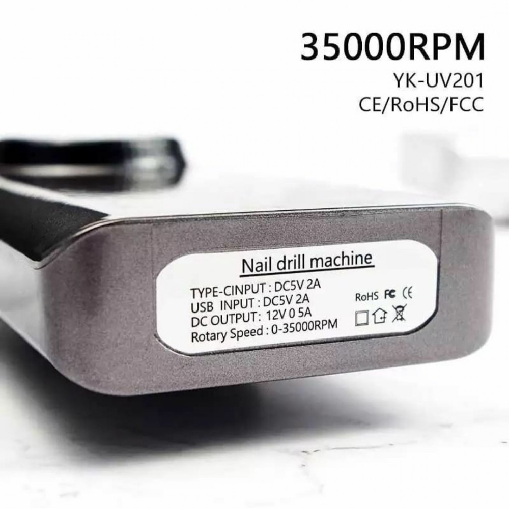 Фреза за нокти, за маникюр-педикюр, електрическа пила за нокти 35000 RPM, безжична работа, с дисплей - Image 10