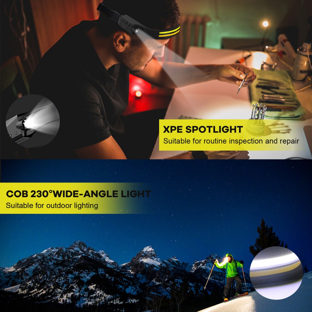 Челник за глава със сензор с жест на ръката с 3 COB ленти - Image 3
