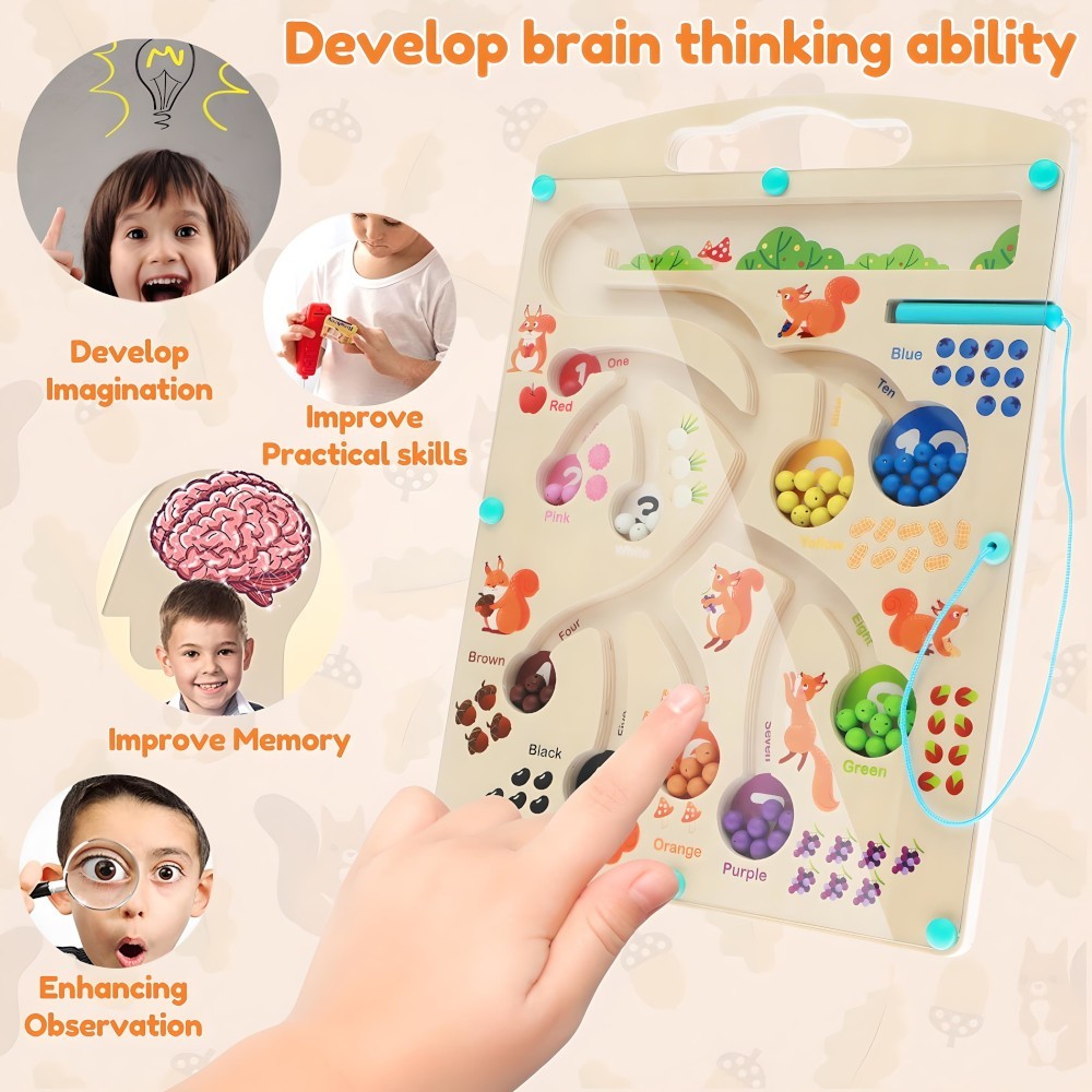 Дървена играчка - Лабиринт с топчета - Image 5