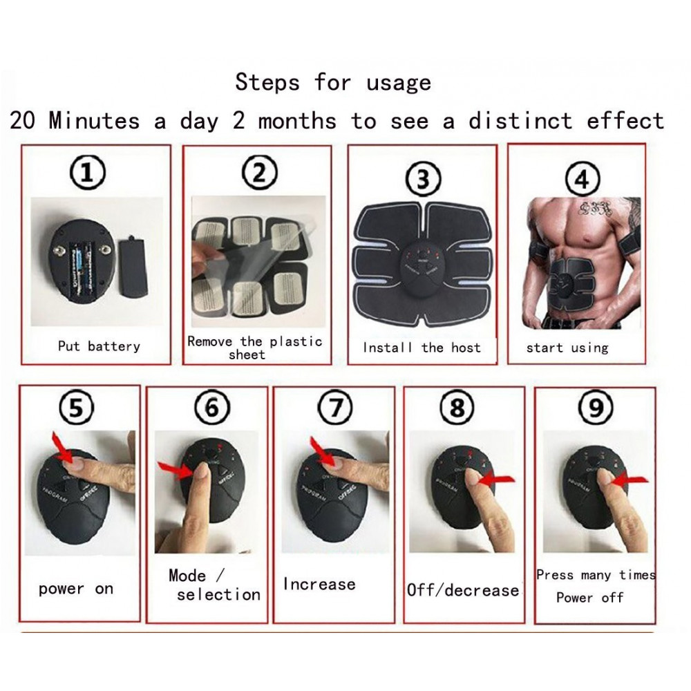 Електростимулатор за стягане на коремни мускули Six pack EMS - Image 12