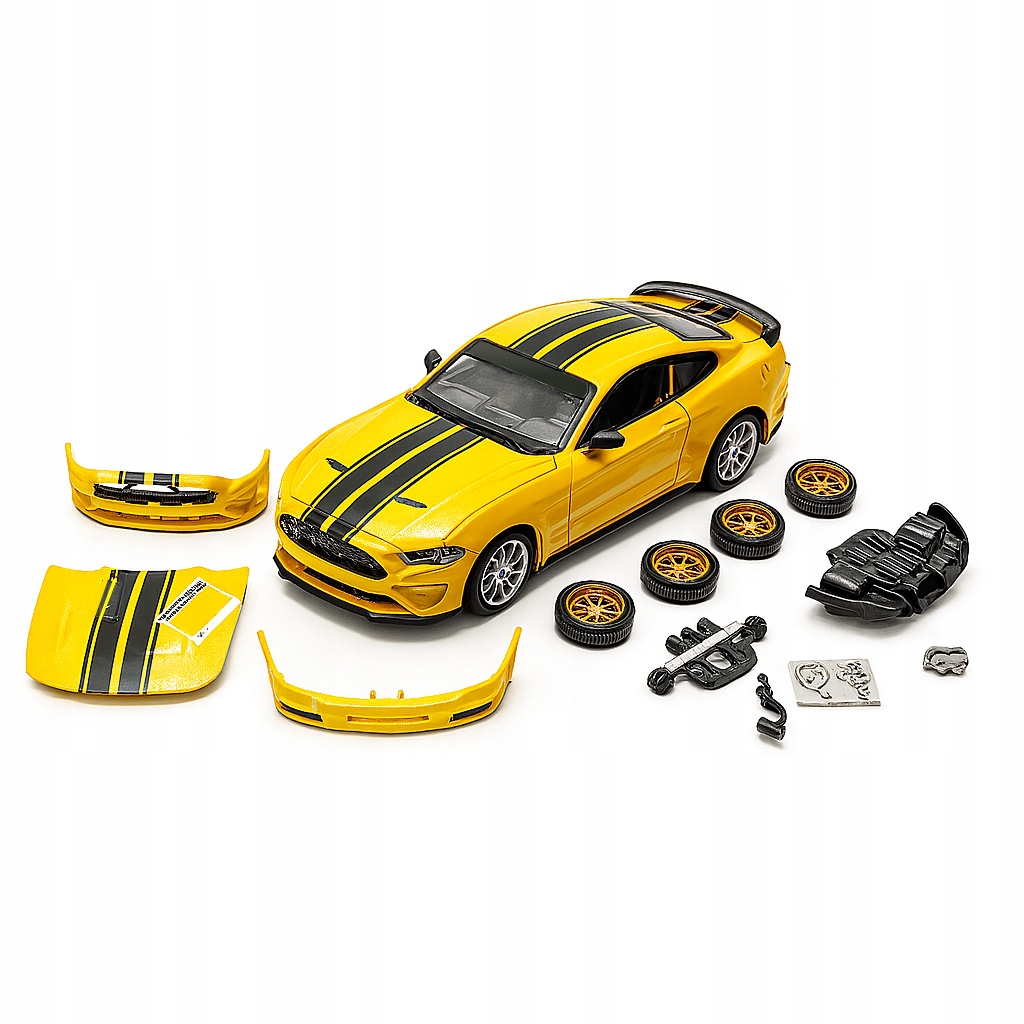 Жълт Метален Макет на Ford Mustang GT 1:24 - Image 3