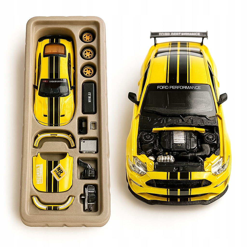 Жълт Метален Макет на Ford Mustang GT 1:24 - Image 5
