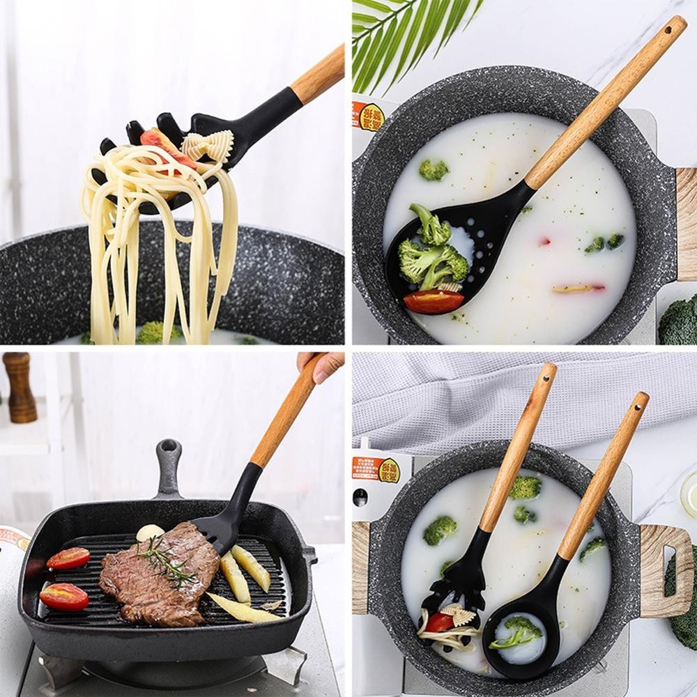 Комплект аксесоари за готвене Силиконови с дървени дръжки - Image 6