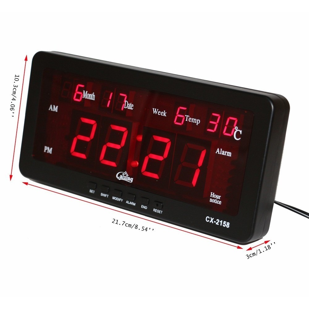LED електронен часовник CX-2158, свети в червено - Image 3