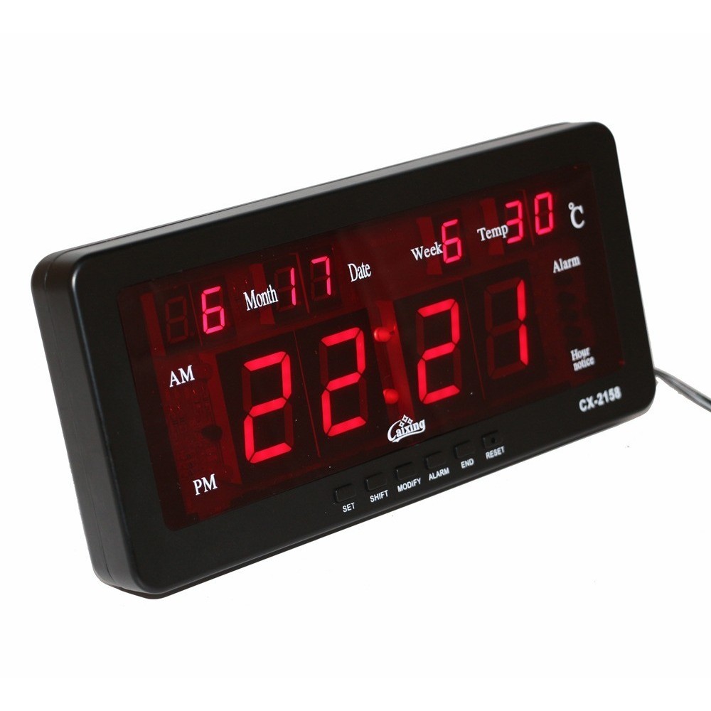 LED електронен часовник CX-2158, свети в червено - Image 5