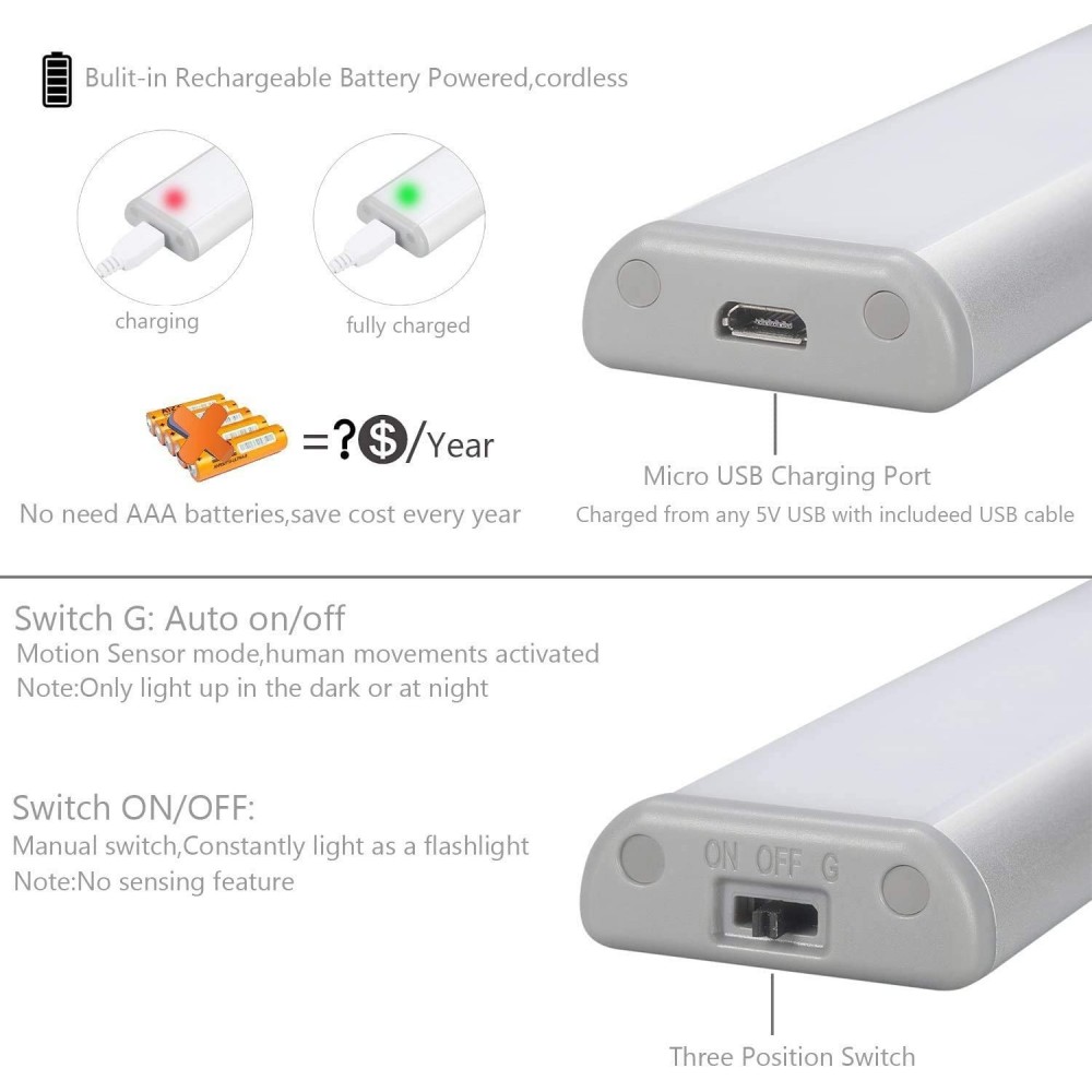ЛЕД лампа с акумулаторна батерия и кабел за зареждането ѝ чрез USB кабел - Image 9