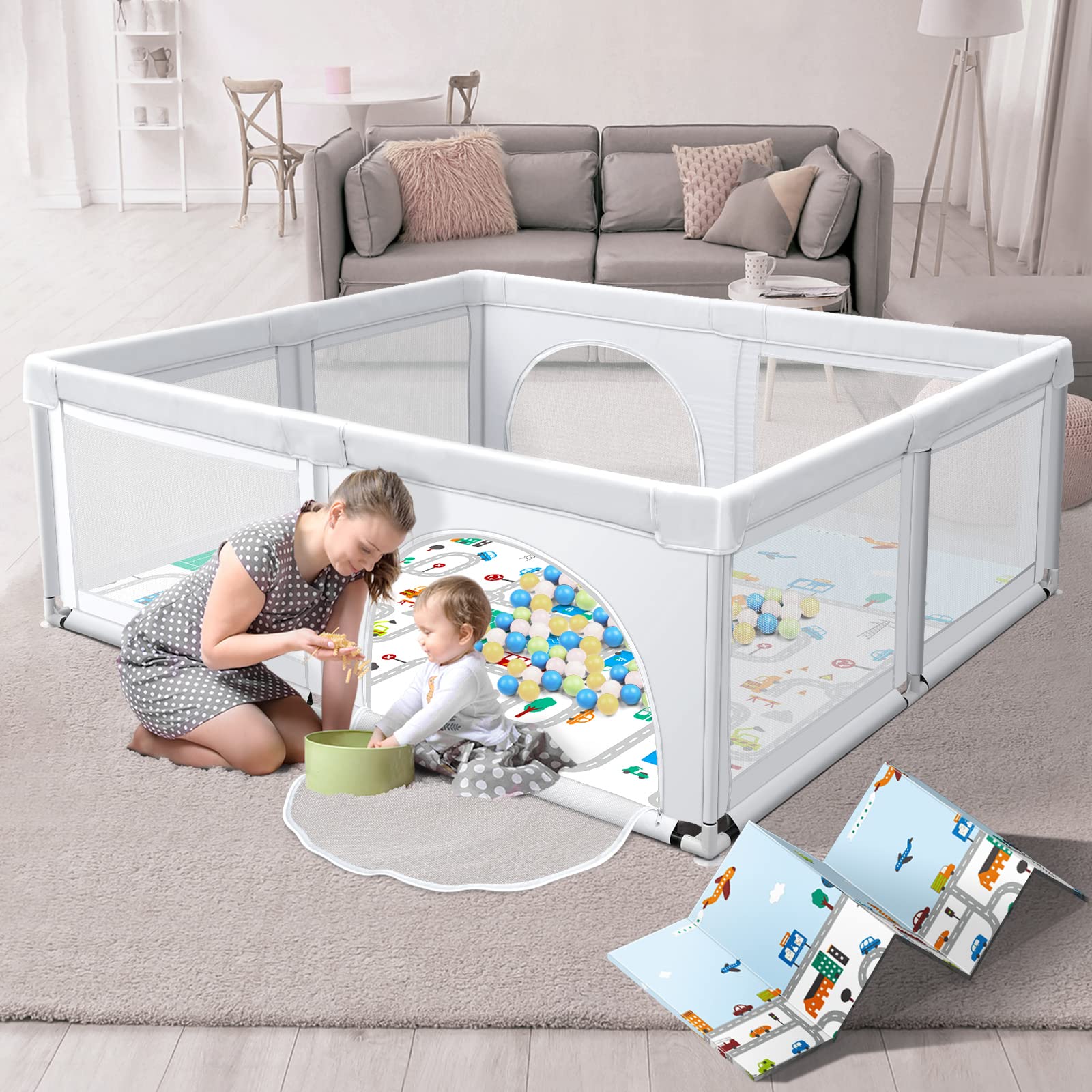 Просторна детска кошара за игра 1.5 х 2 метра