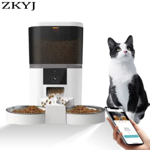 Смарт WiFi Хранилка (6L) с Двойни Метални Купи – HD Камера и Двупосочно Аудио