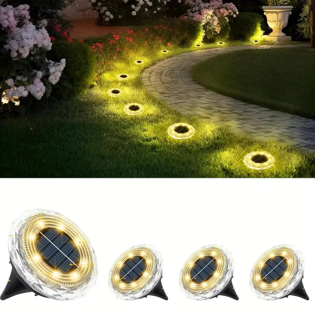 Декоративна соларна лампа „Диамант“ за алеи и пътеки – 8 LED диода - Image 6