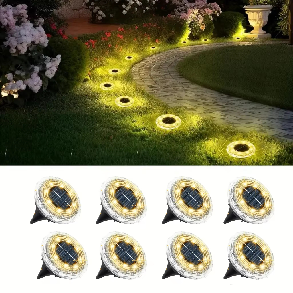 Декоративна соларна лампа „Диамант“ за алеи и пътеки – 8 LED диода - Image 7