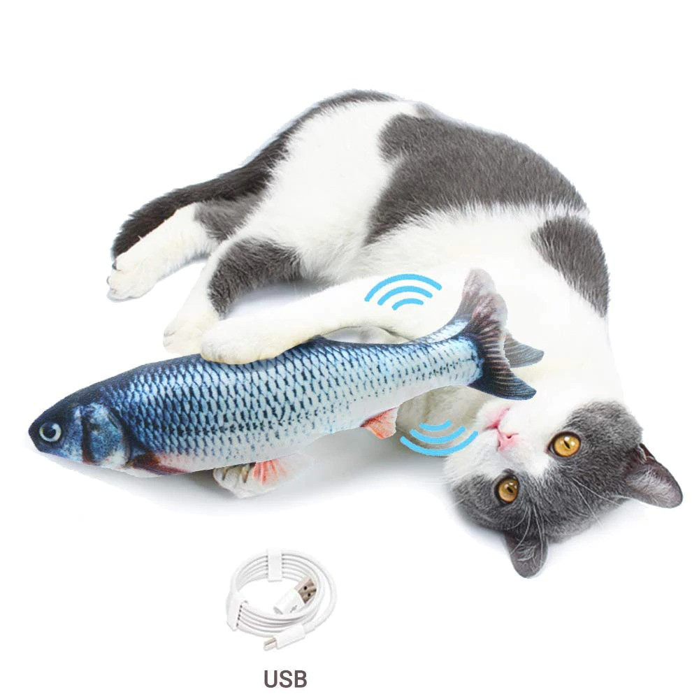 Мърдаща се играчка рибка за котки с USB батерия - Image 11