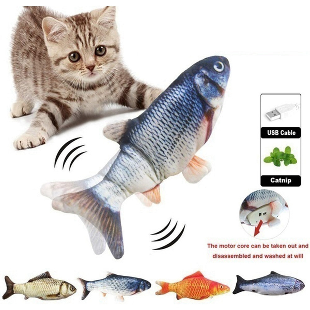 Мърдаща се играчка рибка за котки с USB батерия - Image 16