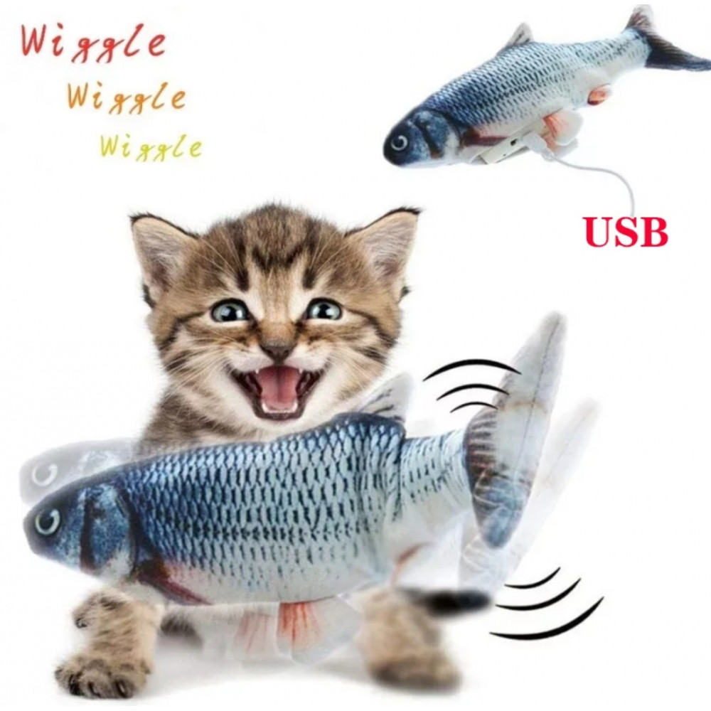 Мърдаща се играчка рибка за котки с USB батерия - Image 13