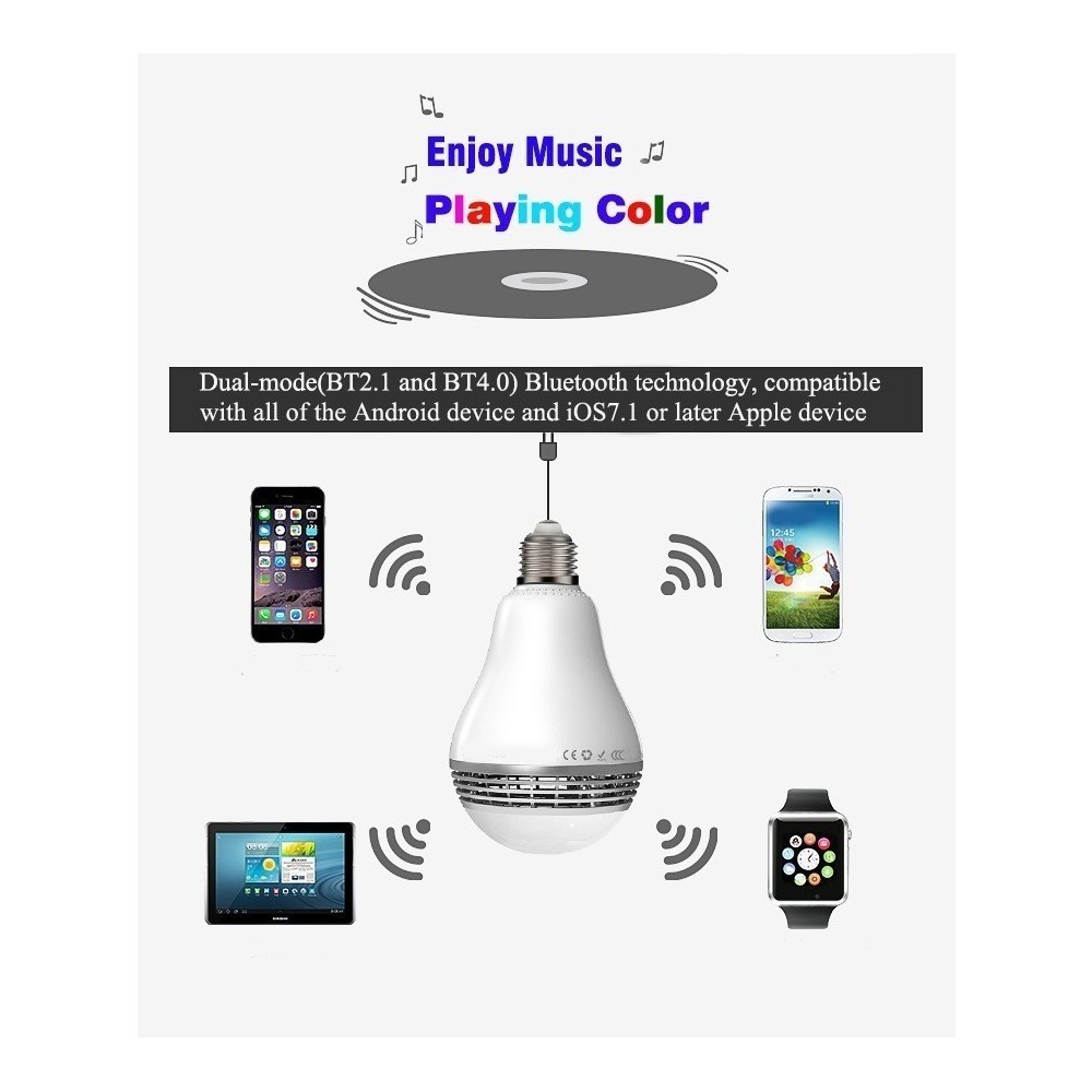 Цветна Bluetooth Smart LED Крушка с Високоговорител - Image 3