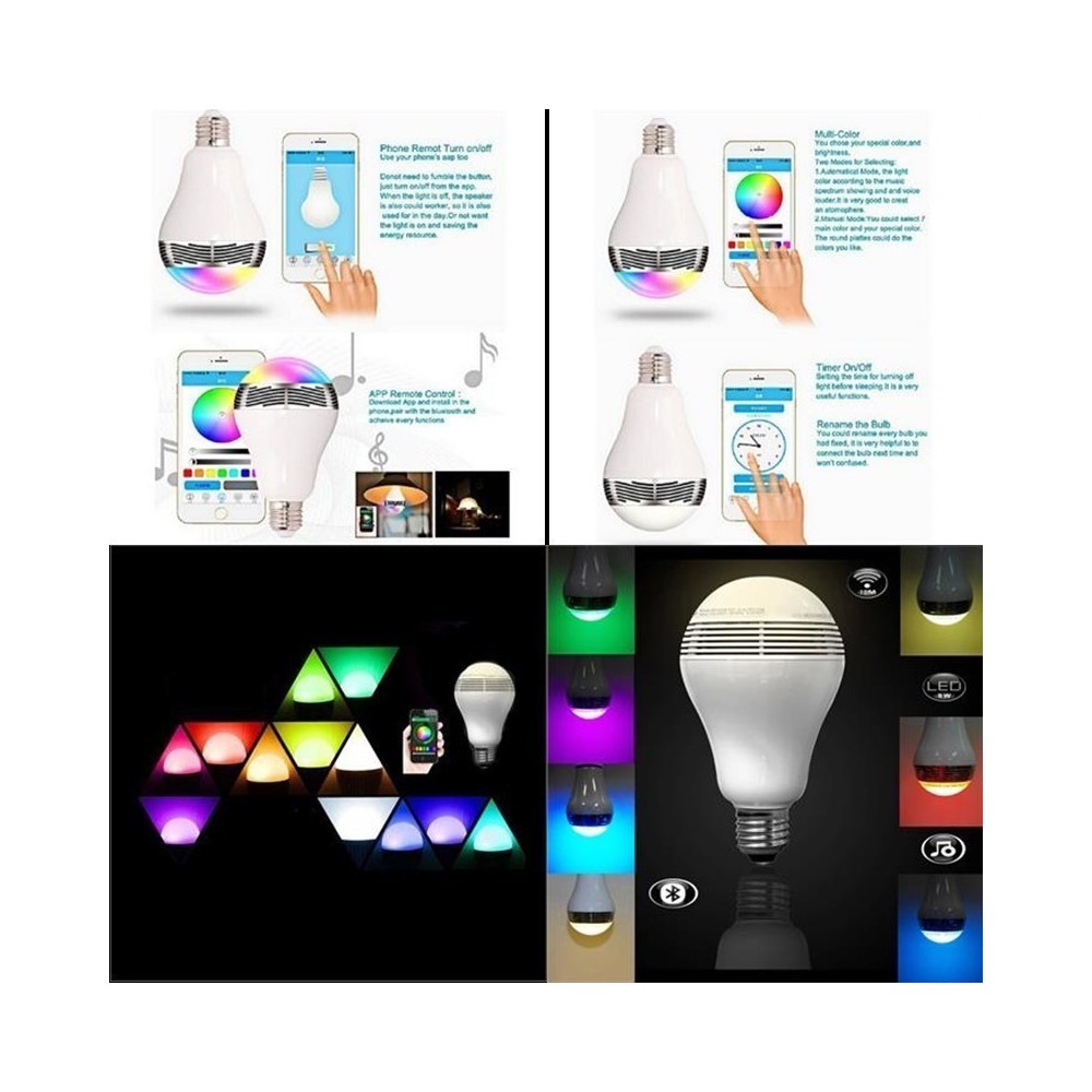 Цветна Bluetooth Smart LED Крушка с Високоговорител - Image 4