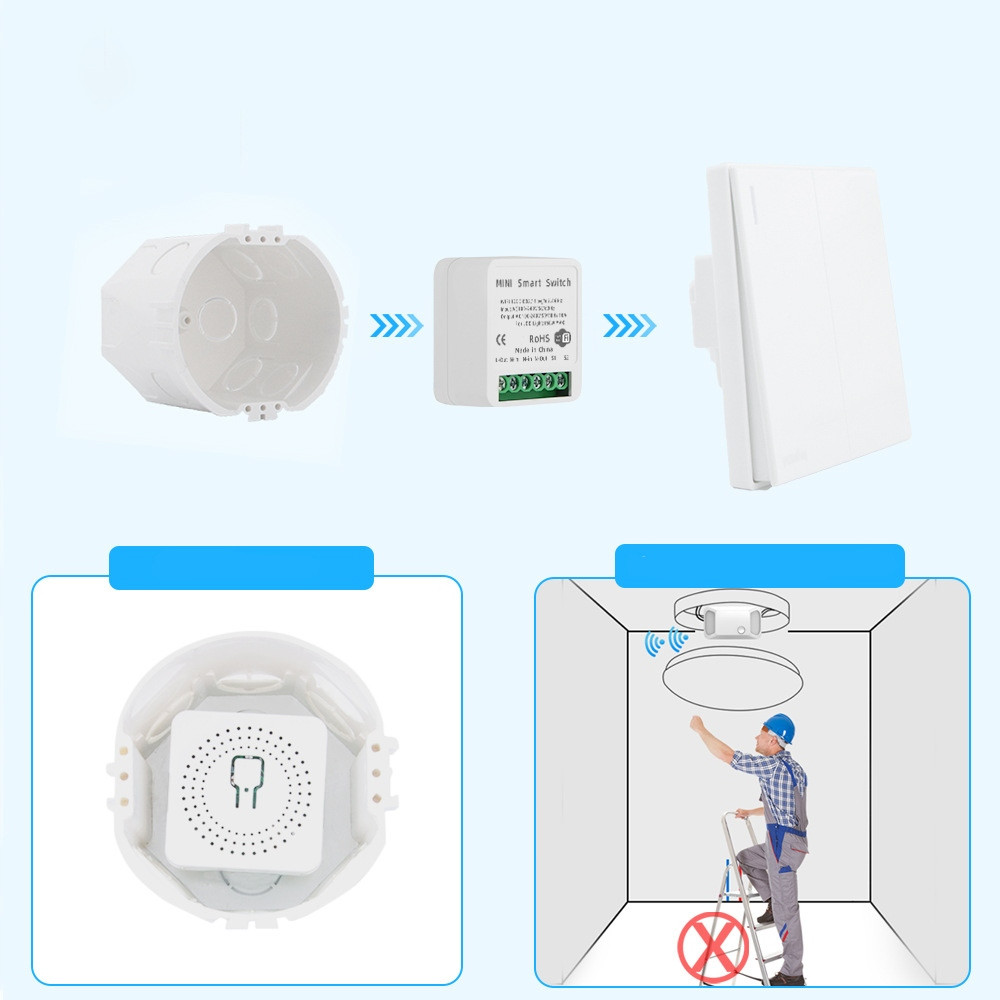 Смарт WiFi превключвател с 16A реле, смарт модул за осветление - двуканален - Image 9