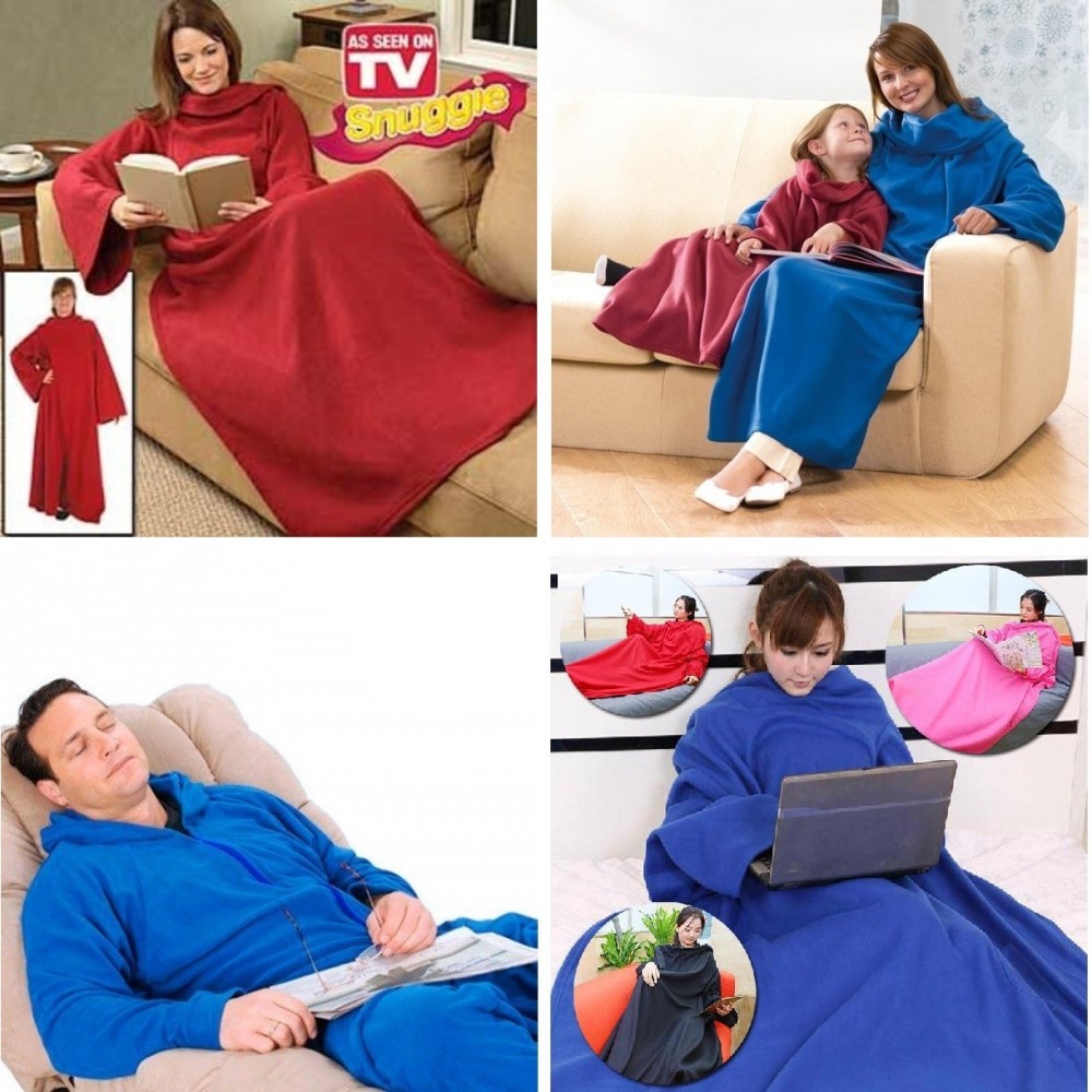 Одеяло от микроплюш с ръкави SNUGGIE - Image 5