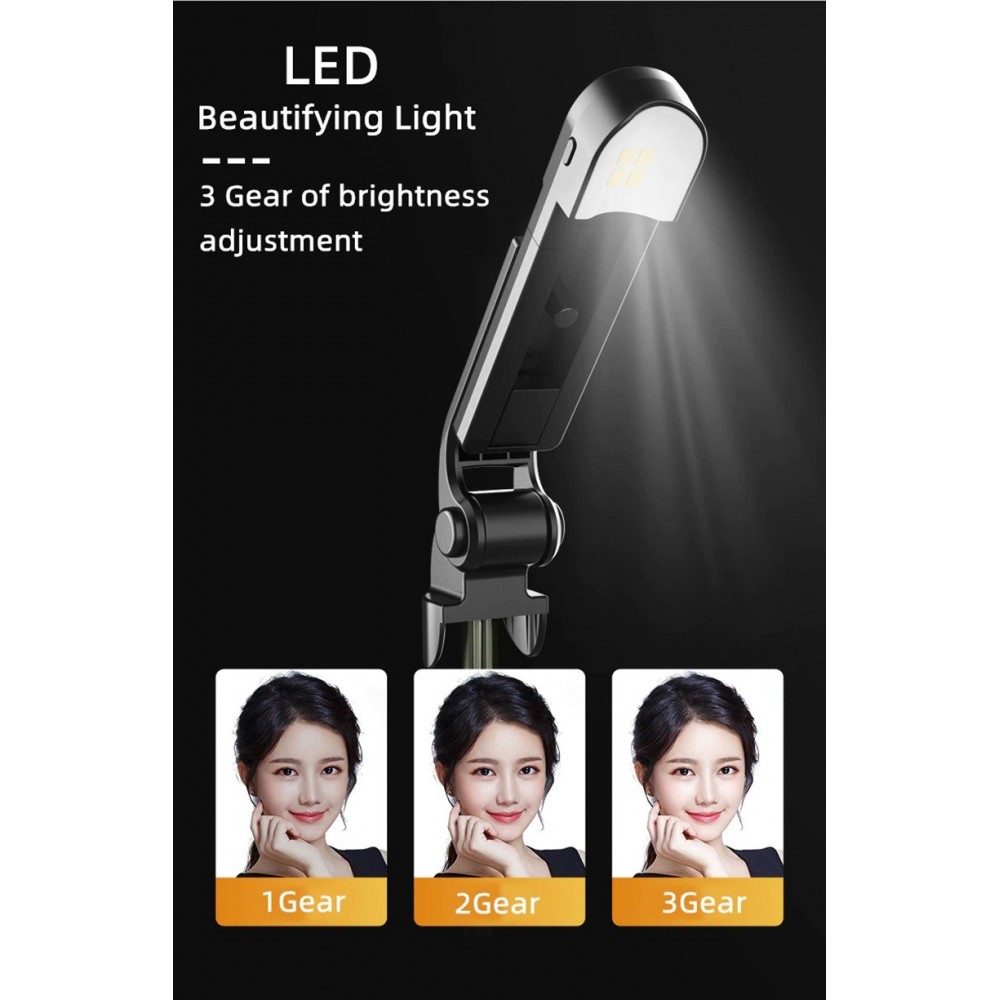 Компактен bluetooth, телескопичен селфи стик и трипод 2 в 1, с LED осветление - Image 7