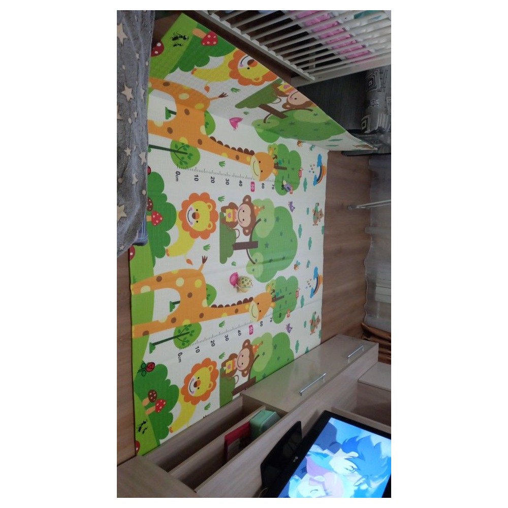 Сгъваемо детско килимче за игра, топлоизолиращо 160x180x1cm. Трафик и Джунгла - Image 4