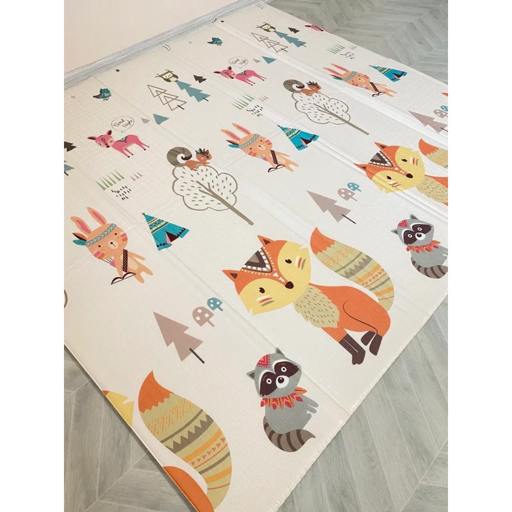 Сгъваемо детско килимче за игра, топлоизолиращо 180x200х1см - модел Лисица и Тигър - Image 11