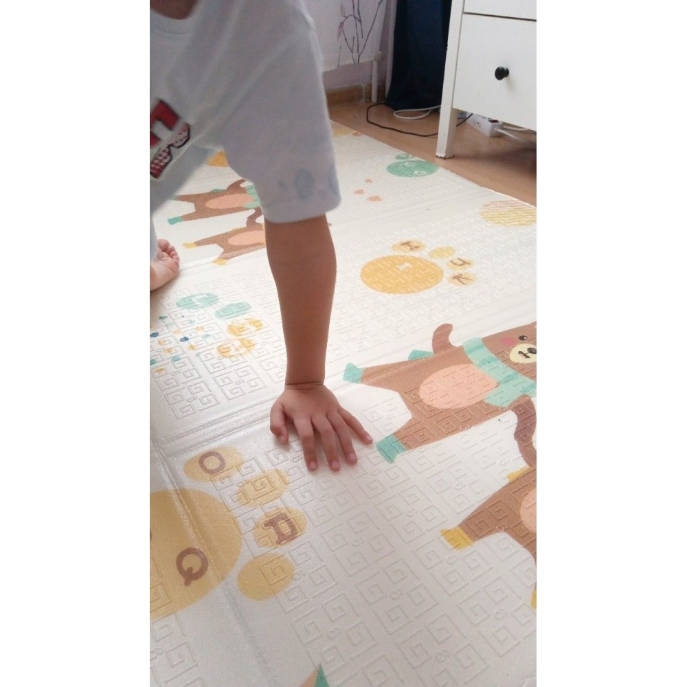 Сгъваемо детско килимче за игра, топлоизолиращо 180x200х1см - мече с хвърчило - Image 6