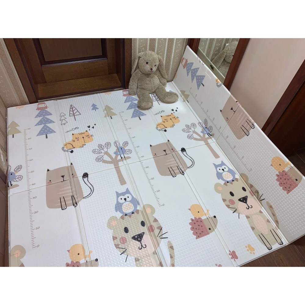 Сгъваемо детско килимче за игра, топлоизолиращо 180x200х1см - модел Лисица и Тигър - Image 7