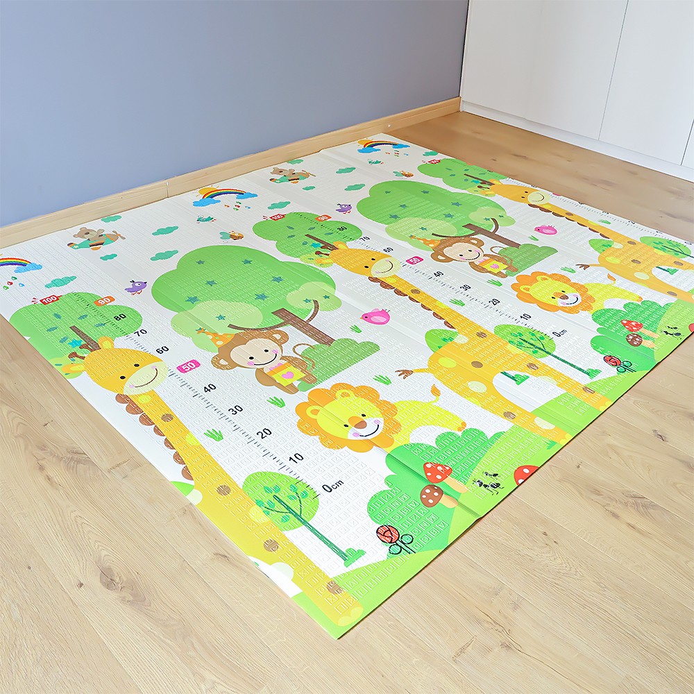 Сгъваемо детско килимче за игра, топлоизолиращо 180x200x1cm - Жираф и Писта с ВЛАКЧЕТА - Image 8