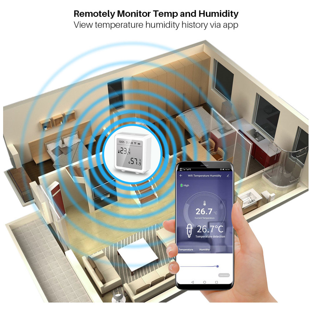 Wifi стаен термометър хигрометър със сензор за температура и влажност - Image 9