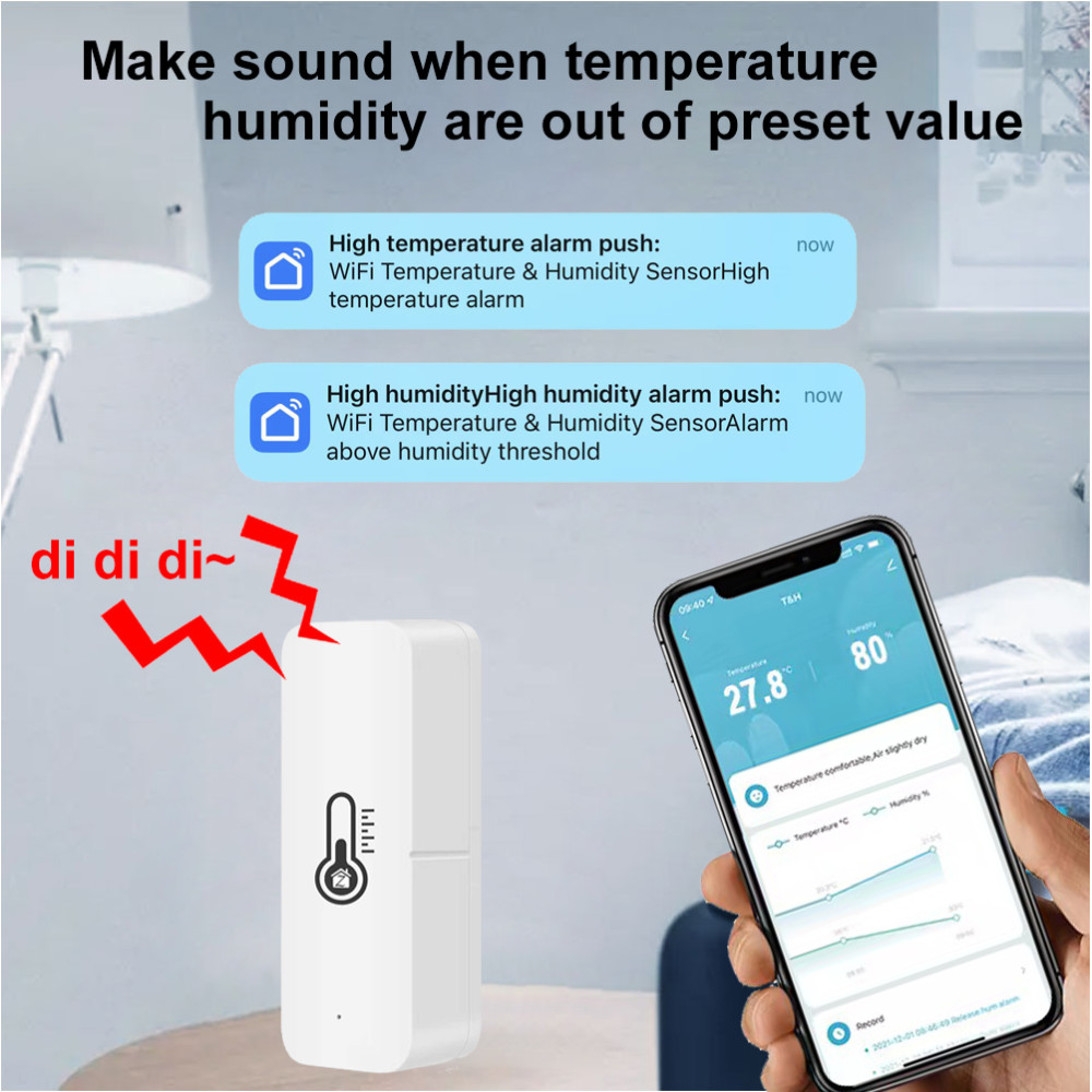 Стаен термометър с wifi - сензор за температура и влажност - Image 8