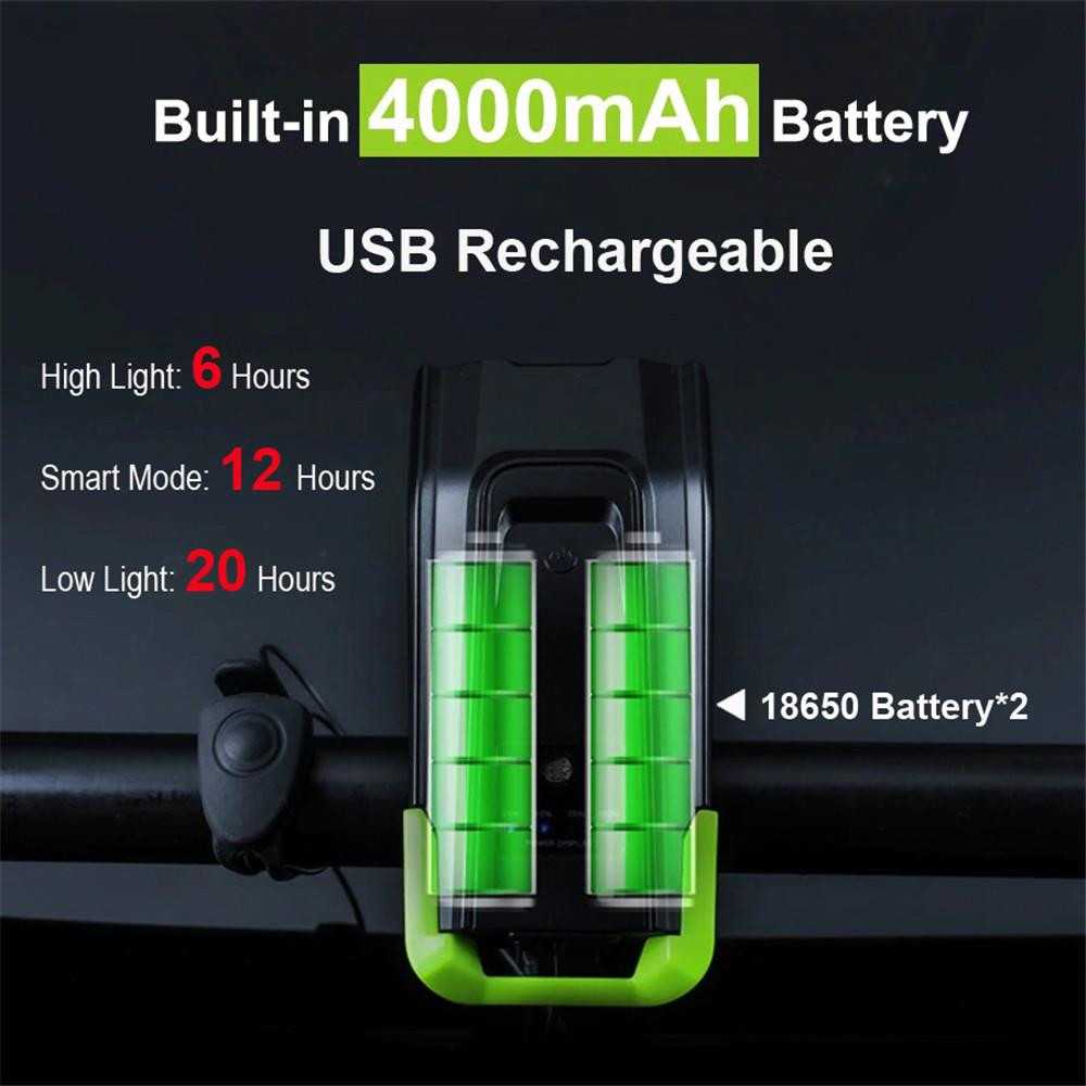 Фар за велосипед с USB зареждане, 800 лумена - Image 4