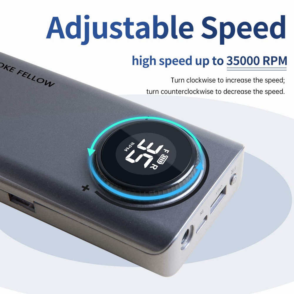 Фреза за нокти, за маникюр-педикюр, електрическа пила за нокти 35000 RPM, безжична работа, с дисплей - Image 9