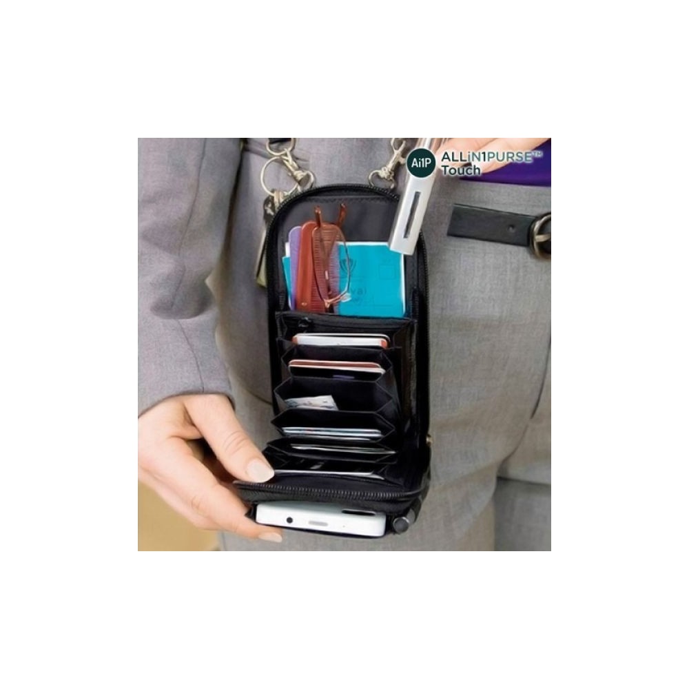 Чантичка органайзер за мобилен телефон , Touch Purse,Черна - Image 5