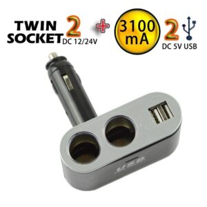 Двоен разклонител за запалка 12/24V