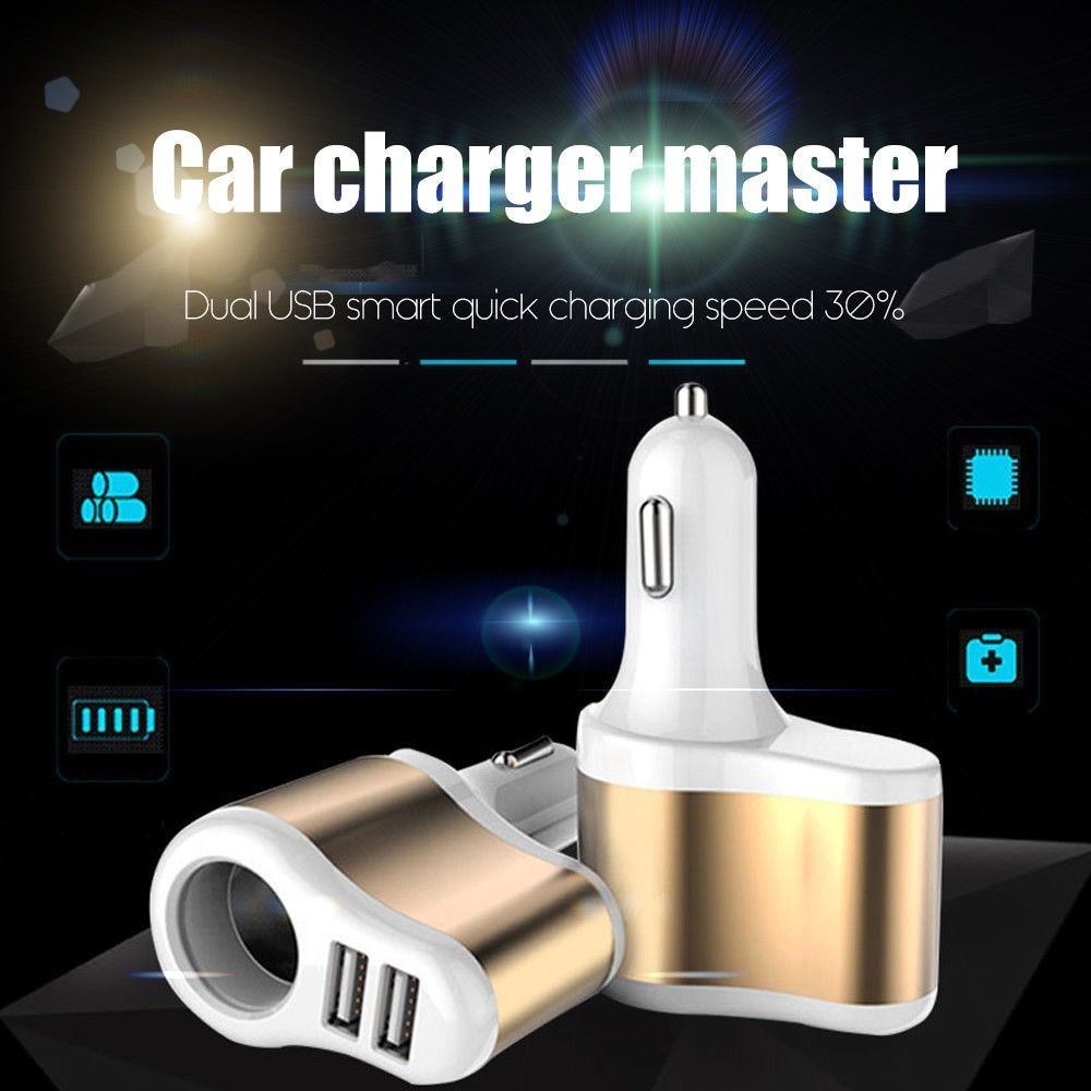 Двоен USB разклонител за кола с 1 гнездо за запалка - Image 2